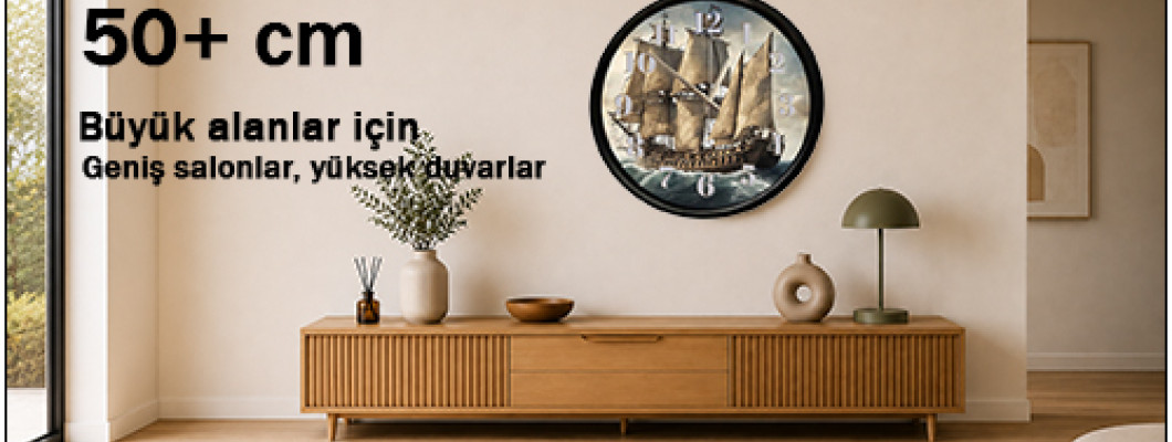 50 cm ve Üzeri Duvar Saatleri: Geniş Mekânlarda Etkileyici Görünüm