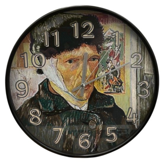 Van Gogh Otoportre Desenli Cam Duvar Saati 28 cm – Sessiz Mekanizma, Modern Dekor Van Gogh Otoportre Desenli Cam Duvar Saati 28 cm – Sessiz Mekanizma, Modern Dekor