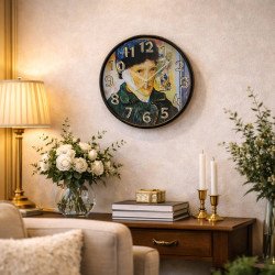 Van Gogh Otoportre Desenli Cam Duvar Saati 28 cm – Sessiz Mekanizma, Modern Dekor Van Gogh Otoportre Desenli Cam Duvar Saati 28 cm – Sessiz Mekanizma, Modern Dekor