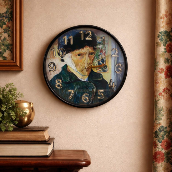 Van Gogh Otoportre Desenli Cam Duvar Saati 28 cm – Sessiz Mekanizma, Modern Dekor Van Gogh Otoportre Desenli Cam Duvar Saati 28 cm – Sessiz Mekanizma, Modern Dekor
