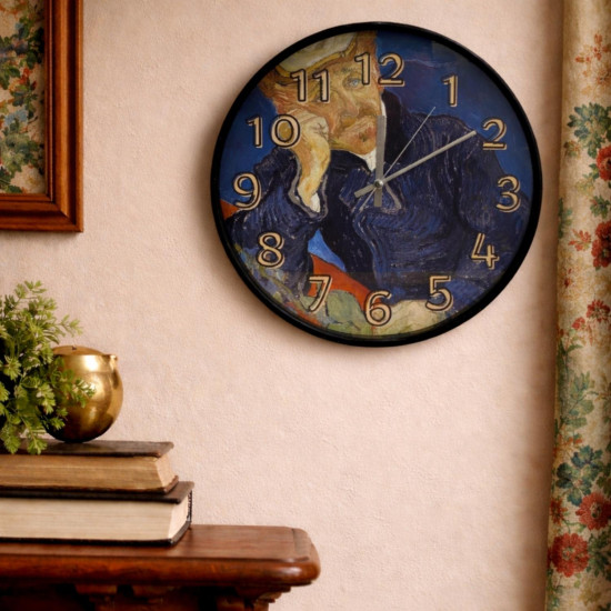 Van Gogh Dr. Gachet Portre Temalı Cam Duvar Saati 28 cm – Sessiz Mekanizma, Modern Dekor Van Gogh Dr. Gachet Portre Temalı Cam Duvar Saati 28 cm – Sessiz Mekanizma, Modern Dekor