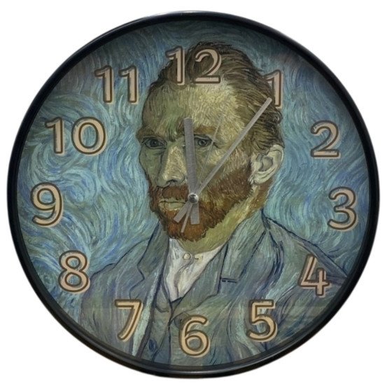 Van Gogh Otoportre Desenli Cam Duvar Saati 28 cm – Sessiz Mekanizma, Modern Dekor Van Gogh Otoportre Desenli Cam Duvar Saati 28 cm – Sessiz Mekanizma, Modern Dekor