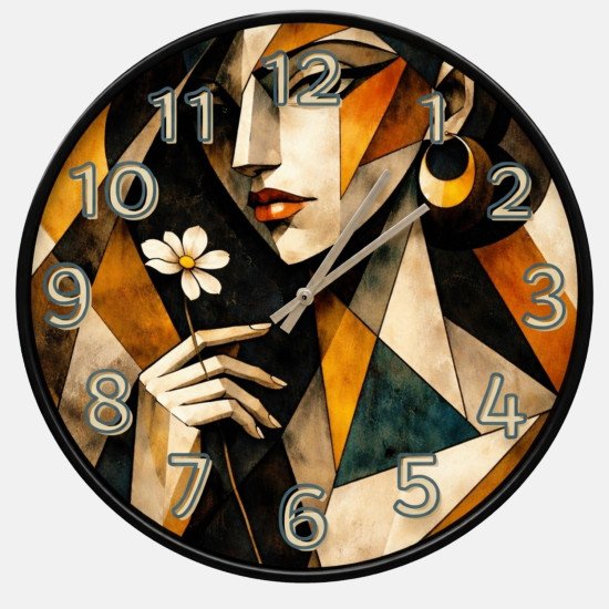 Modern Soyut Kadın Figürlü Duvar Saati 28 cm – Dekoratif Premium Salon Saat