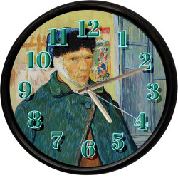 Van Gogh Otoportre Desenli Duvar Saati 28 cm – Sessiz Mekanizma, Modern Dekor