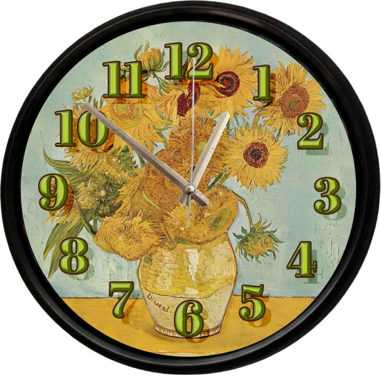 Van Gogh Ayçiçeği Temalı Dekoratif Cam Duvar Saati 28 cm – Sessiz Mekanizma, Modern Dekor Van Gogh Ayçiçeği Temalı Dekoratif Cam Duvar Saati 28 cm – Sessiz Mekanizma, Modern Dekor