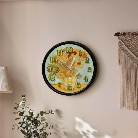 Van Gogh Ayçiçeği Temalı Dekoratif Cam Duvar Saati 28 cm – Sessiz Mekanizma, Modern Dekor Van Gogh Ayçiçeği Temalı Dekoratif Cam Duvar Saati 28 cm – Sessiz Mekanizma, Modern Dekor