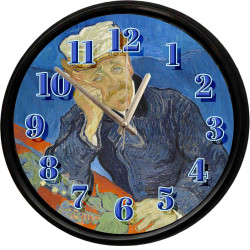 Van Gogh Dr. Gachet Portre Temalı Duvar Saati 28 cm – Sessiz Mekanizma, Modern Dekor