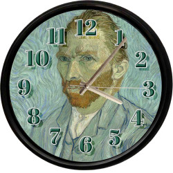 Van Gogh Otoportre Desenli Duvar Saati 28 cm – Sessiz Mekanizma, Modern Dekor