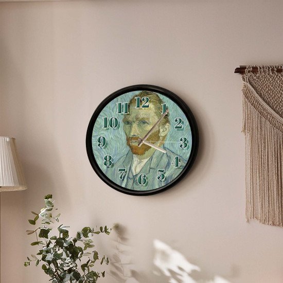Van Gogh Otoportre Desenli Cam Duvar Saati 28 cm – Sessiz Mekanizma, Modern Dekor Van Gogh Otoportre Desenli Cam Duvar Saati 28 cm – Sessiz Mekanizma, Modern Dekor