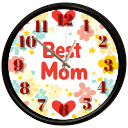 Best Mom Temalı Duvar Saati 28 Cm – Sessiz Mekanizma Dekoratif Tasarım