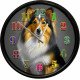 Collie Köpek Tasarımlı Modern Dekoratif Duvar Saati Collie köpek desenli dekoratif sessiz duvar saati modeli