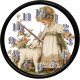 Kız Çocuğu ve Kuzu Temalı Sessiz Duvar Saati Vintage kız çocuğu ve kuzu tasarımlı dekoratif duvar saati