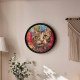 Modern Sanat Temalı Kedi Duvar Saati Renkli sanatsal kedi portresi dekoratif duvar saati