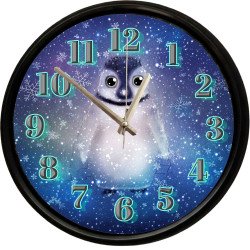 Sevimli Penguen Tasarımlı Dekoratif Duvar Saati 28 Cm Sessiz Mekanizma