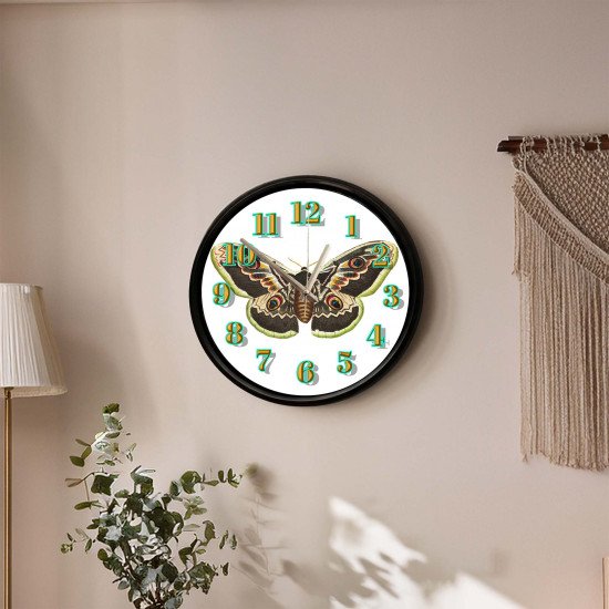 Vintage Kelebek Tasarımlı Dekoratif Duvar Saati Vintage kelebek tasarımlı dekoratif duvar saati 28 cm sessiz mekanizma
