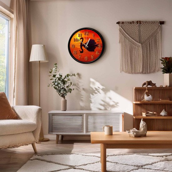 Gün Batımında Kuğu Tasarımlı Dekoratif Duvar Saati Gün batımında kuğu tasarımlı dekoratif duvar saati 28 cm sessiz mekanizma
