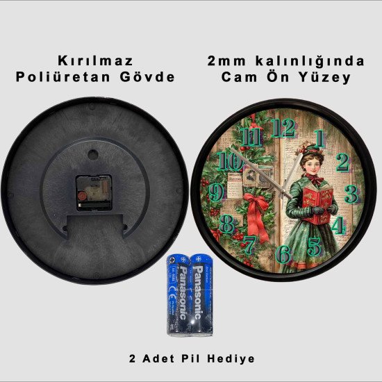 Vintage Kitap Okuyan Genç Kız Tasarımlı Dekoratif Duvar Saati Vintage kitap okuyan genç kız tasarımlı dekoratif duvar saati 28 cm sessiz mekanizma