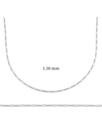 1.50 mm Gümüş Figaro Zincir - 0.40 mikron CSR2182773