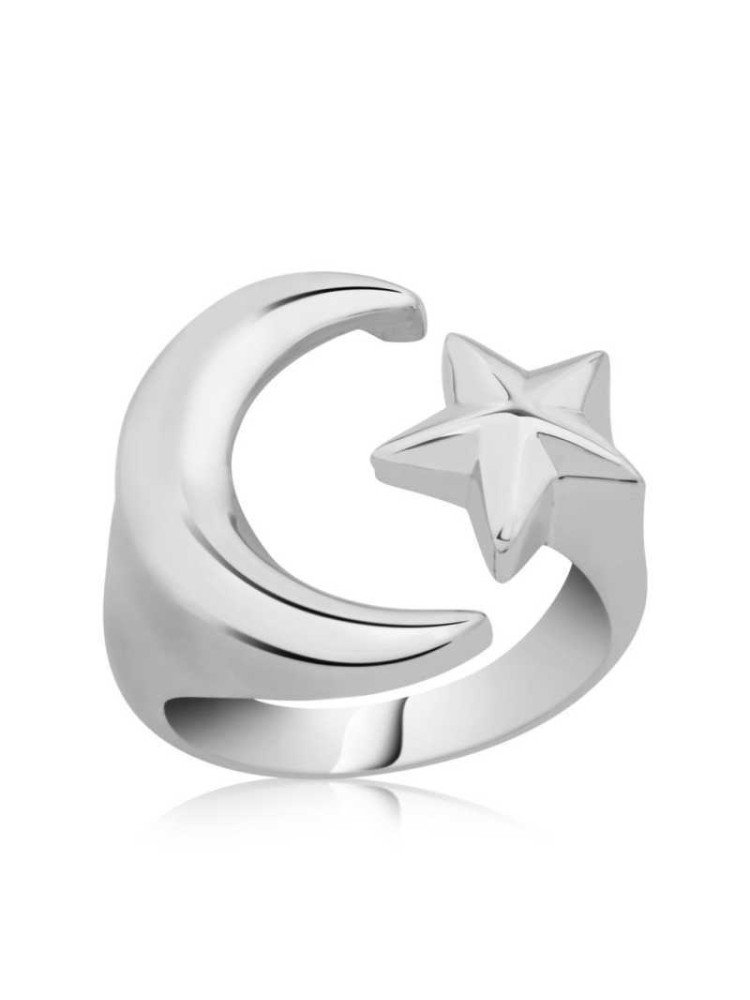 Gümüş Ay Yıldız Yüzük CSR2182404