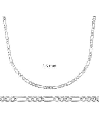 3.5 mm Gümüş Figaro Zincir - 100 mikron CSR2182895