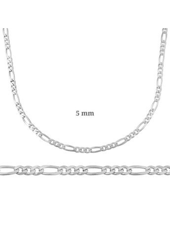 5 mm Gümüş Figaro Zincir - 140 mikron CSR2182897