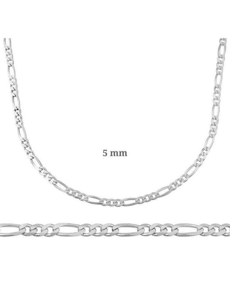 5 mm Gümüş Figaro Zincir - 140 mikron CSR2182897