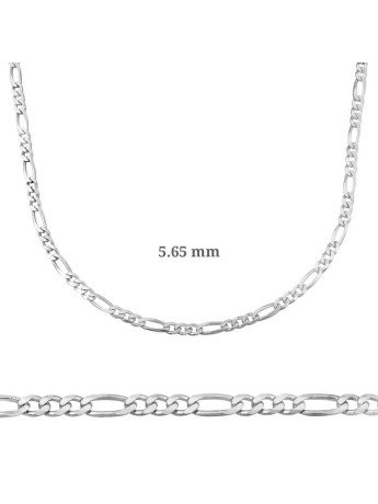 5.65 mm Gümüş Figaro Zincir - 160 mikron CSR2182898