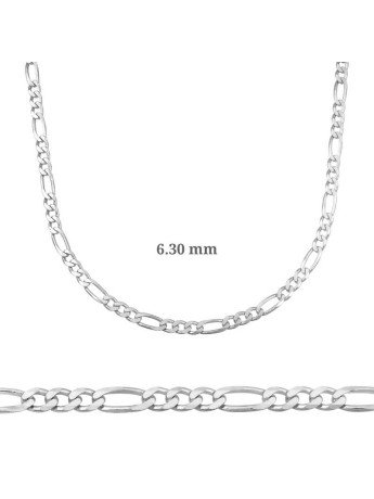 6.30 mm Gümüş Figaro Zincir - 180 mikron CSR2182899