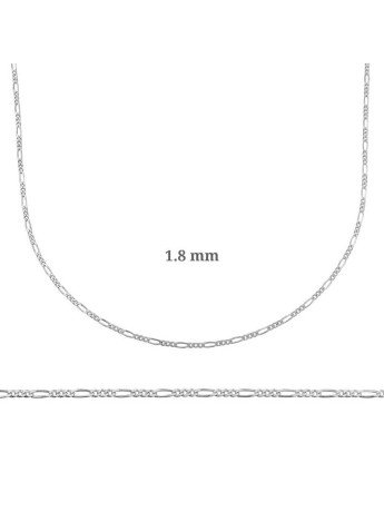 1.8 mm Gümüş Figaro Zincir - 0.50 mikron CSR2182892