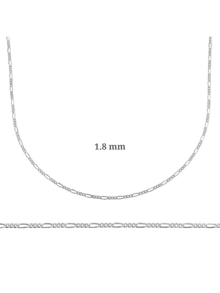 1.8 mm Gümüş Figaro Zincir - 0.50 mikron CSR2182892