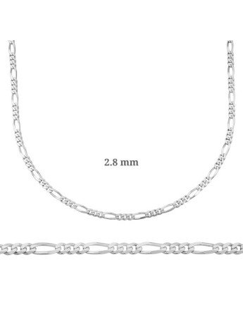 2.8 mm Gümüş Figaro Zincir - 0.80 mikron CSR2182894