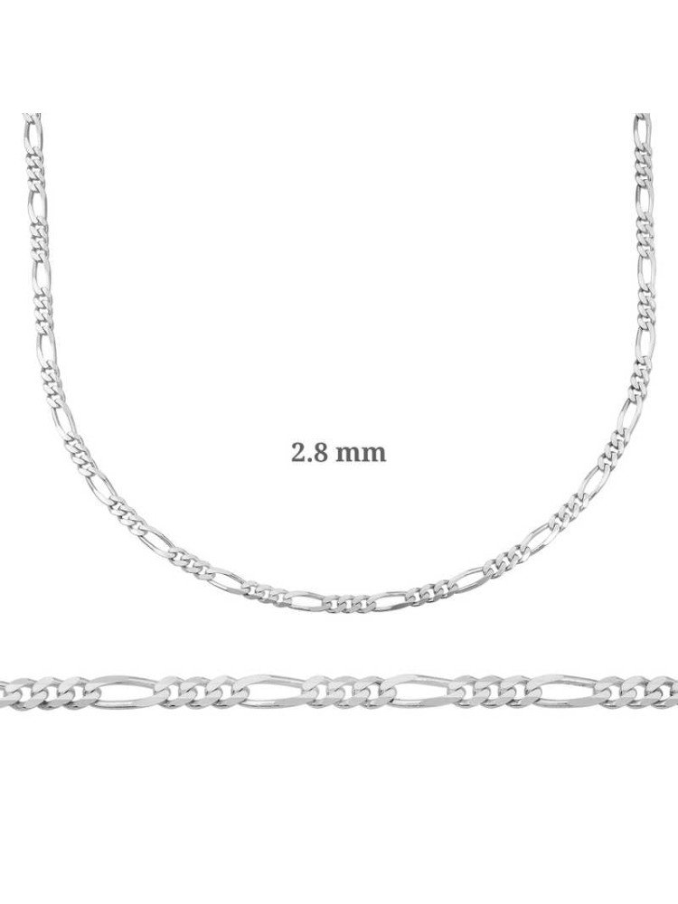 2.8 mm Gümüş Figaro Zincir - 0.80 mikron CSR2182894
