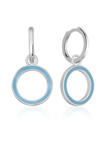 Gümüş Fosforlu Mavi Oval Küpe CSR2183038