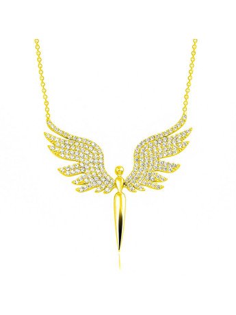 Gümüş Gold Mikail Meleği Kadın Kolye CSR2180250