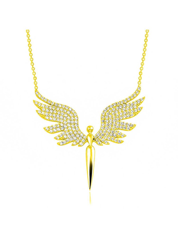 Gümüş Gold Mikail Meleği Kadın Kolye CSR2180250