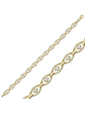 Gümüş Gold Oval Su Yolu Kadın Bileklik CSR2184042