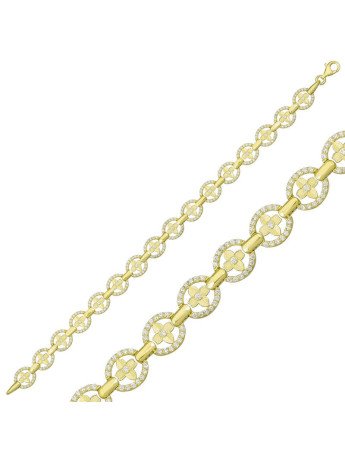 Gümüş Gold Yuvarlak Su Yolu Kadın Bileklik CSR2184036