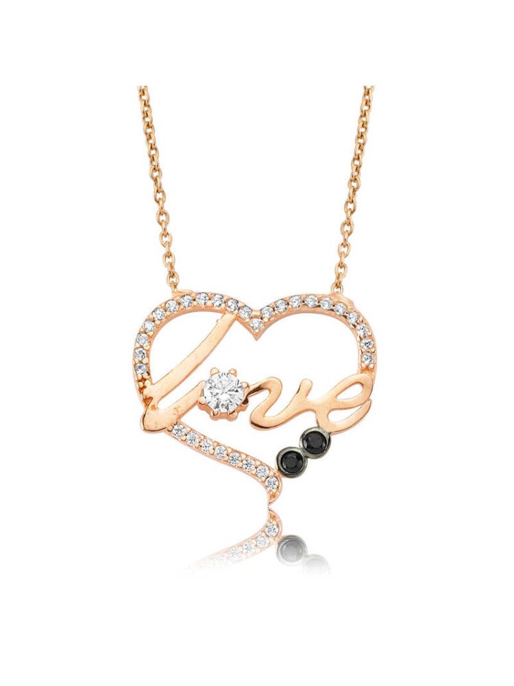 Gümüş Kalp Love Kadın Kolye CSR2180378