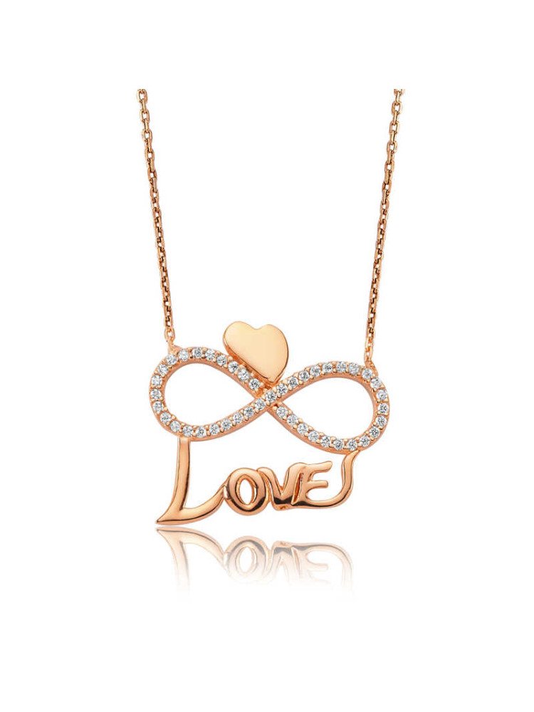 Gümüş Kalpli Sonsuzluk Love Kadın Kolye CSR2181735