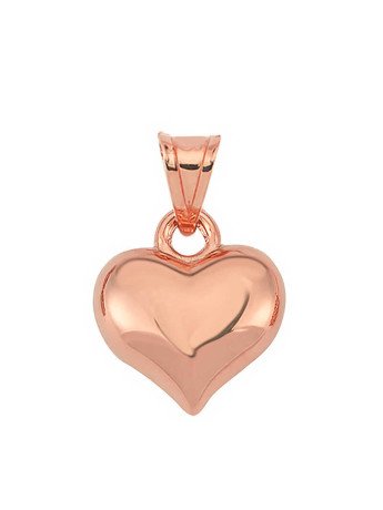 Gümüş Küçük 3 Boyutlu Rose Kalp Kadın Kolye Ucu CSR2185046