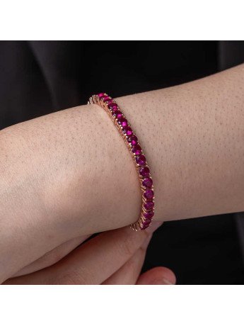 Gümüş Pembe Taşlı Su Yolu Kadın Bileklik CSR2185208
