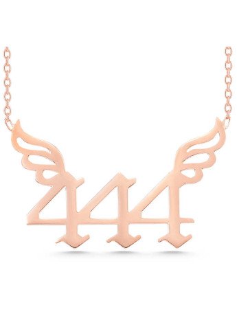 Gümüş Rose 444 Melek Sayısı Kadın Kolye CSR2180265