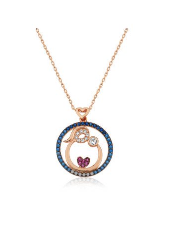 Gümüş Rose Anne Ve Bebek Sevgisi Kadın Kolye CSR2180645