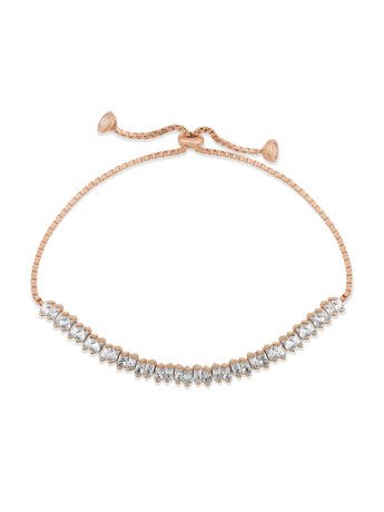 Gümüş Rose Baget Taşlı Su Yolu Asansör Bileklik CSR2182883