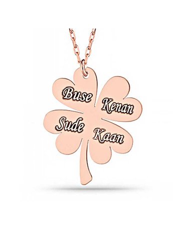 Gümüş Rose Dört Yaprak İsimli Yonca Kadın kolye CSR2183752