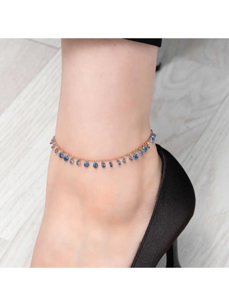 Gümüş Rose Mistik Topaz Taşlı Halhal CSR2185223