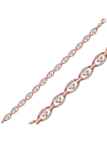 Gümüş Rose Oval Su Yolu Kadın Bileklik CSR2184041