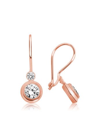 ​Gümüş Rose Sallantılı Tek Taş Küpe CSR2183338