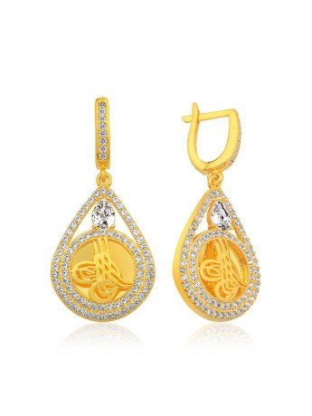 Gümüş Tuğralı Kadın Küpe CSR2183849