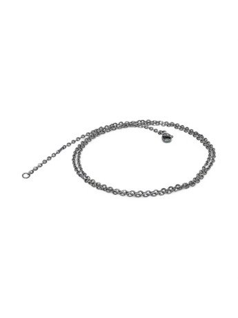 Minik Boy Siyah Çelik Zincir Kolye 0.5Mm CSR1180288